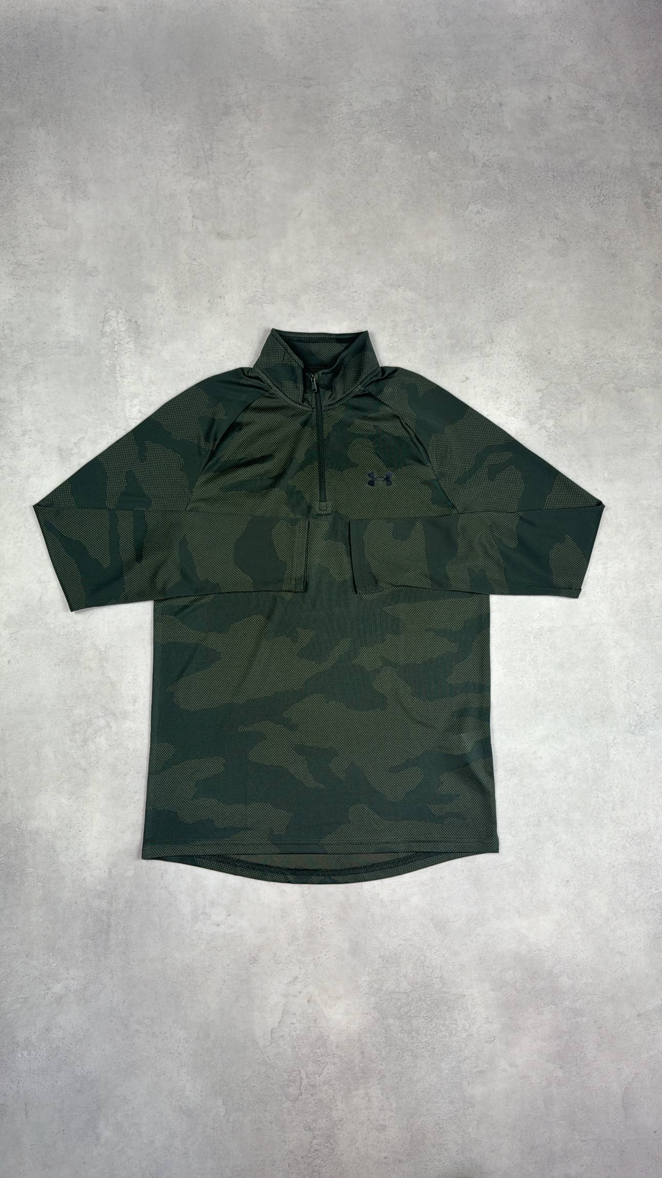 Under Armour Jacquard Half Zip - Green Camo