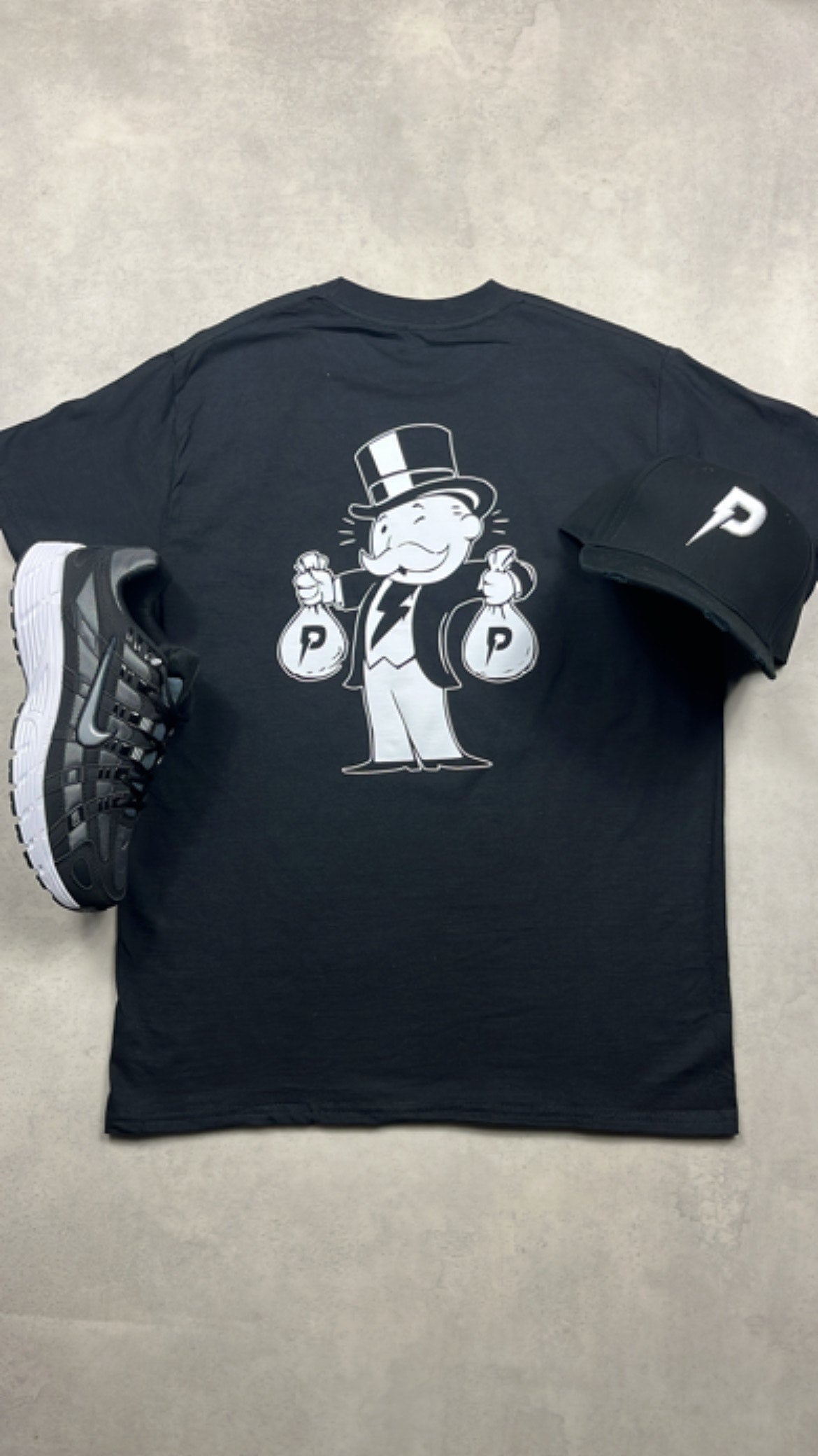 Patterned Monopoly T-Shirt Black