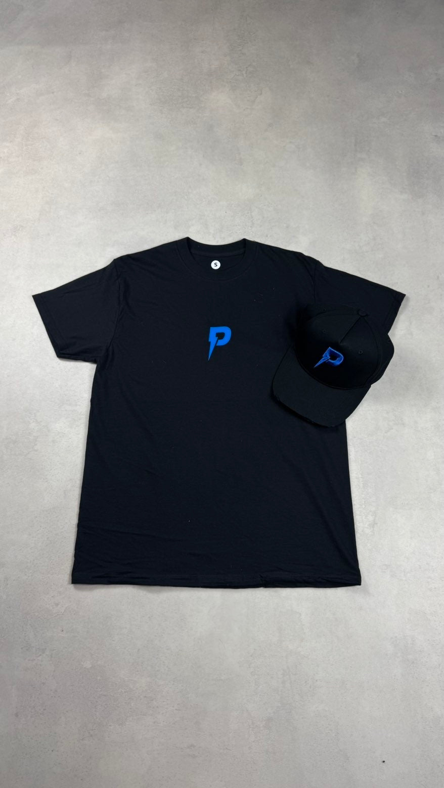 Patterned Blue T-Shirt/Hat