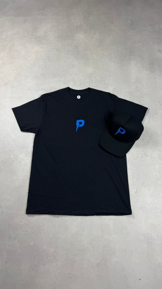 Patterned Blue T-Shirt/Hat