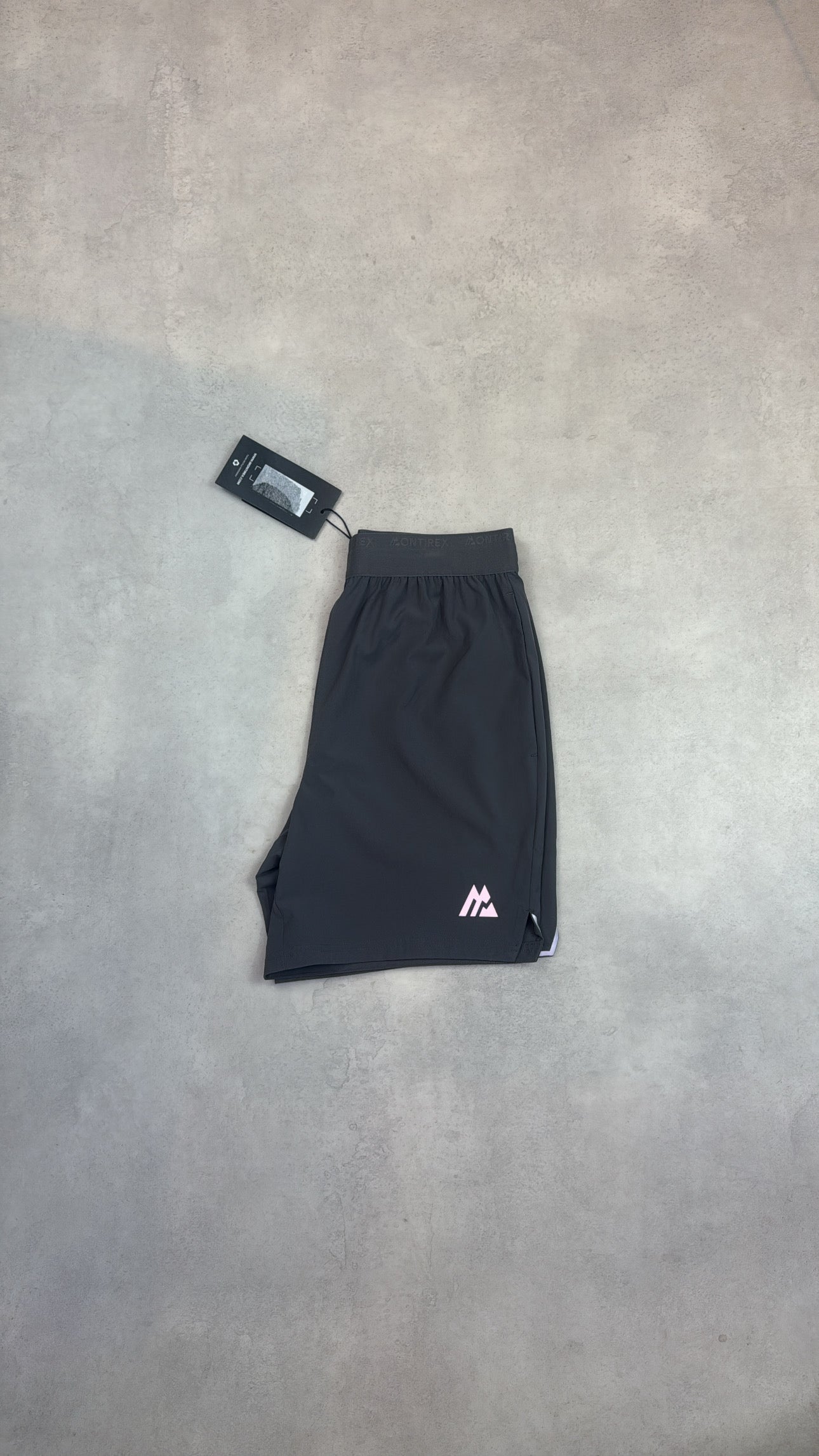 Montirex Surge 2.0 Shorts - Cement Grey/Pink Logo