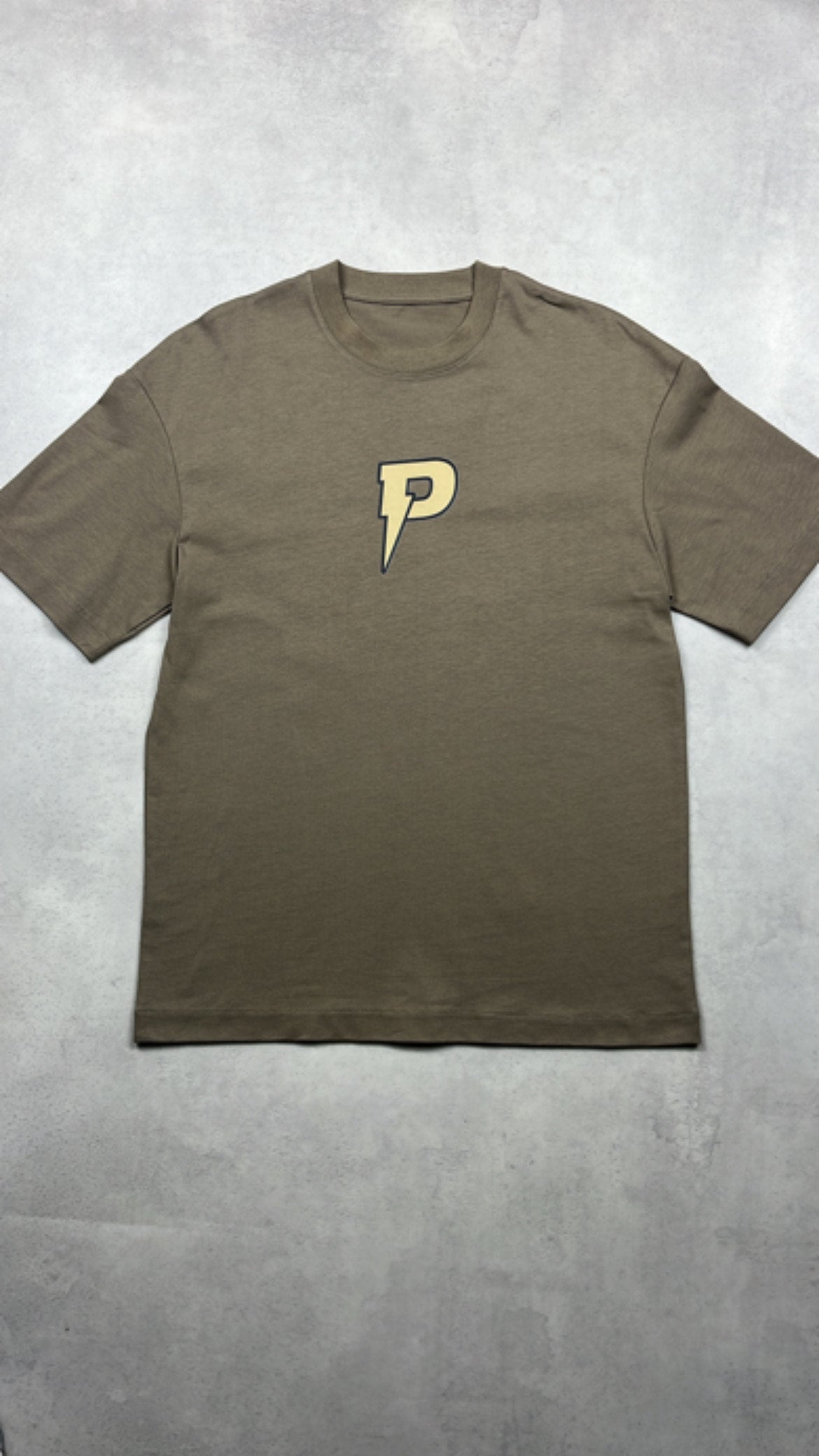 Patterned All In T-Shirt - Khaki (Oversized)