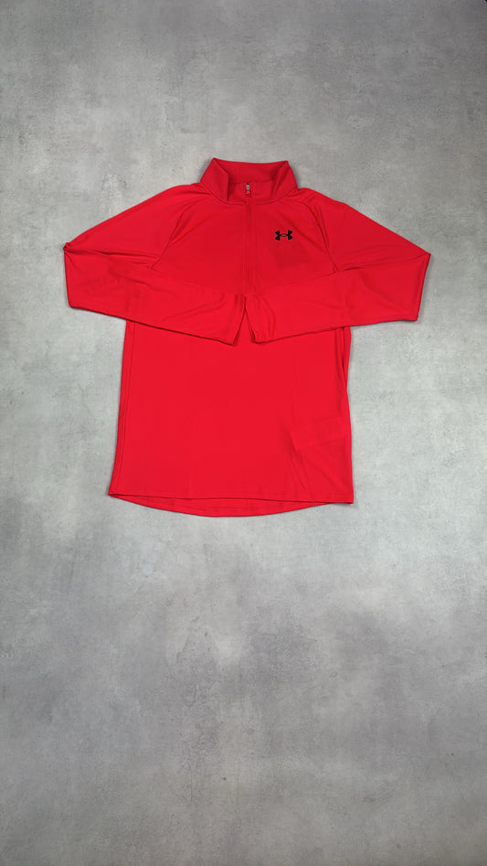 Junior Under Armour Quarter Zip - Racer Red