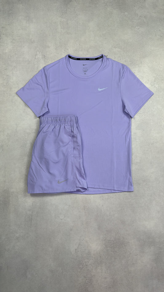 Nike Miler T-Shirt & Challenger Shorts Duo Set - Lilac