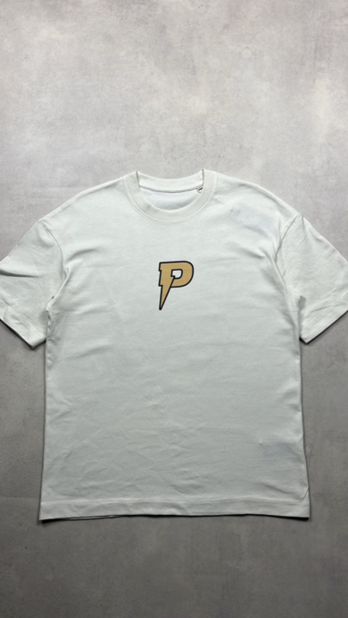 Patterned All In T-Shirt - Beige/Cream (Oversized)